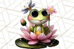 Cute Turtle Frog Alligator Pond Animals Clipart PNG Product Image 4