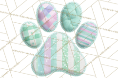 Cat Paw Prints Clipart PNG, Patchwork Kitty Paw Art Product Image 4