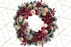 Christmas Wreath Clipart PNG, Elegant Holiday Wreaths Product Image 5