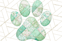 Cat Paw Prints Clipart PNG, Patchwork Kitty Paw Art Product Image 5