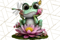 Cute Turtle Frog Alligator Pond Animals Clipart PNG Product Image 5