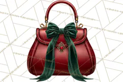 Christmas Handbag Clipart PNG, Holiday Purse Illustrations Product Image 2
