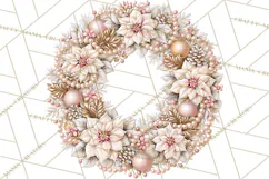 Christmas Wreath Clipart PNG, Elegant Holiday Wreaths Product Image 2