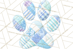 Cat Paw Prints Clipart PNG, Patchwork Kitty Paw Art Product Image 2