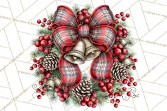 Dark Academia Christmas Clipart Royal Stewart Tartan PNG Product Image 4
