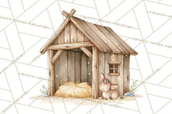 Christmas Nativity Clipart, Watercolor Nativity Scene PNG Product Image 4