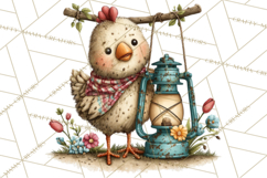 Spring Chickens Gardening Farm Clipart PNG, Chicks Clip Art Product Image 3