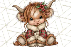 Boutique Christmas Highland Cows PNG Product Image 4