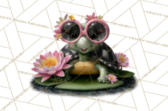 Cute Turtle Frog Alligator Pond Animals Clipart PNG Product Image 4