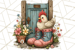 Spring Chickens Gardening Farm Clipart PNG, Chicks Clip Art Product Image 4