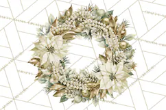 Christmas Wreath Clipart PNG, Elegant Holiday Wreaths Product Image 5