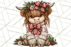 Boutique Christmas Highland Cows PNG Product Image 5
