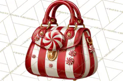 Christmas Handbag Clipart PNG, Holiday Purse Illustrations Product Image 5