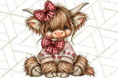 Boutique Christmas Highland Cows PNG Product Image 2