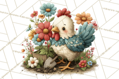 Spring Chickens Gardening Farm Clipart PNG, Chicks Clip Art Product Image 5