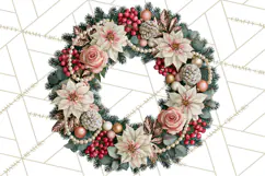 Christmas Wreath Clipart PNG, Elegant Holiday Wreaths Product Image 2