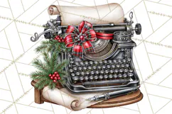 Dark Academia Christmas Clipart Royal Stewart Tartan PNG Product Image 2