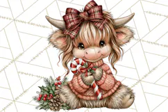 Boutique Christmas Highland Cows PNG Product Image 4