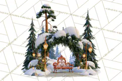 Fairy Tale Christmas Clipart, Enchanted Royal Winter Png Product Image 3