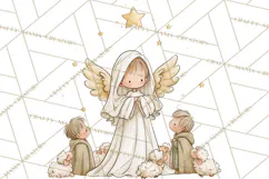 Christmas Nativity Clipart, Watercolor Nativity Scene PNG Product Image 3