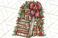 Dark Academia Christmas Clipart Royal Stewart Tartan PNG Product Image 3