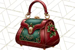 Christmas Handbag Clipart PNG, Holiday Purse Illustrations Product Image 3