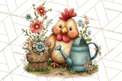 Spring Chickens Gardening Farm Clipart PNG, Chicks Clip Art Product Image 3