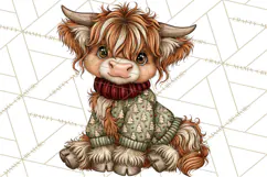 Boutique Christmas Highland Cows PNG Product Image 4