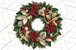 Christmas Wreath Clipart PNG, Elegant Holiday Wreaths Product Image 4