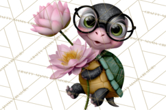Cute Turtle Frog Alligator Pond Animals Clipart PNG Product Image 3