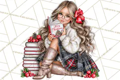 Dark Academia Christmas Clipart Royal Stewart Tartan PNG Product Image 4
