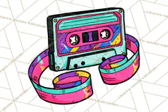 80s Retro Doodle Accessories PNG Product Image 5