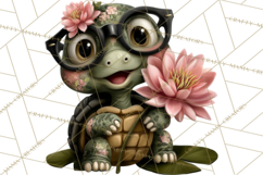 Cute Turtle Frog Alligator Pond Animals Clipart PNG Product Image 4