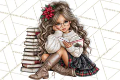 Dark Academia Christmas Clipart Royal Stewart Tartan PNG Product Image 5
