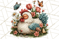 Spring Chickens Gardening Farm Clipart PNG, Chicks Clip Art Product Image 5