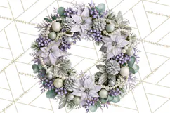Christmas Wreath Clipart PNG, Elegant Holiday Wreaths Product Image 2