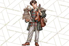 Dark Academia Christmas Clipart Royal Stewart Tartan PNG Product Image 2