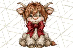Boutique Christmas Highland Cows PNG Product Image 2
