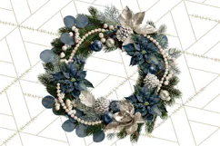 Christmas Wreath Clipart PNG, Elegant Holiday Wreaths Product Image 3