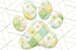 Cat Paw Prints Clipart PNG, Patchwork Kitty Paw Art Product Image 2