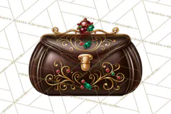 Christmas Handbag Clipart PNG, Holiday Purse Illustrations Product Image 3
