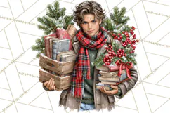 Dark Academia Christmas Clipart Royal Stewart Tartan PNG Product Image 3