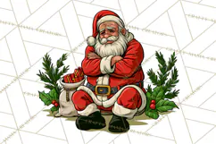 Merry Moods Santa Christmas Clipart | Funny Holiday Png File Product Image 3