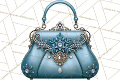 Christmas Handbag Clipart PNG, Holiday Purse Illustrations Product Image 4