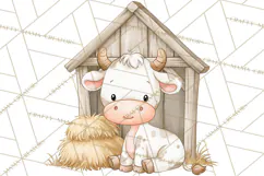 Christmas Nativity Clipart, Watercolor Nativity Scene PNG Product Image 4