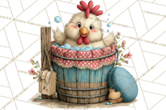 Spring Chickens Gardening Farm Clipart PNG, Chicks Clip Art Product Image 3