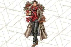 Dark Academia Christmas Clipart Royal Stewart Tartan PNG Product Image 4