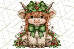 Boutique Christmas Highland Cows PNG Product Image 4