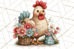 Spring Chickens Gardening Farm Clipart PNG, Chicks Clip Art Product Image 4