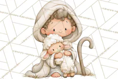 Christmas Nativity Clipart, Watercolor Nativity Scene PNG Product Image 5